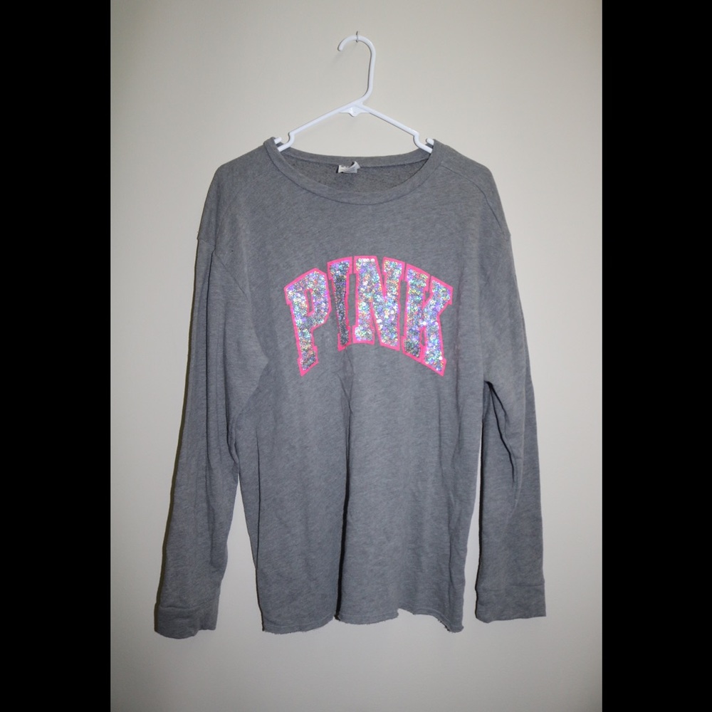 PINK cotton crew neck
